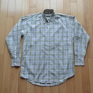 Burberry Button Down Shirt Tartan Plaid Size M